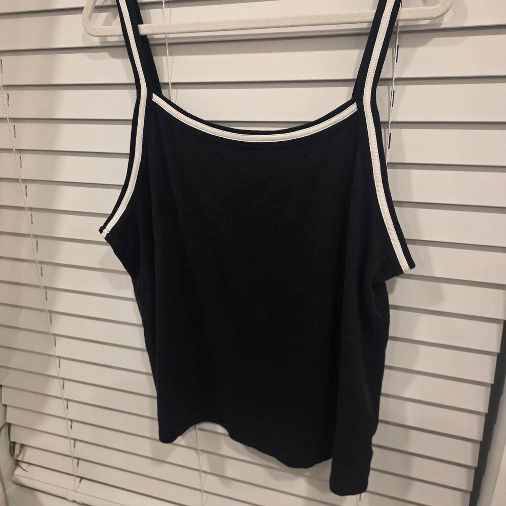 Torrid Women's Black Tank Top with White Trim